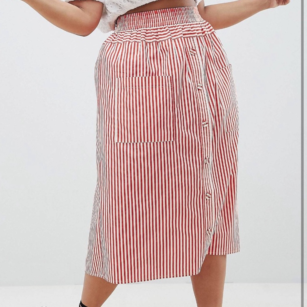 Asos curve striped skirt